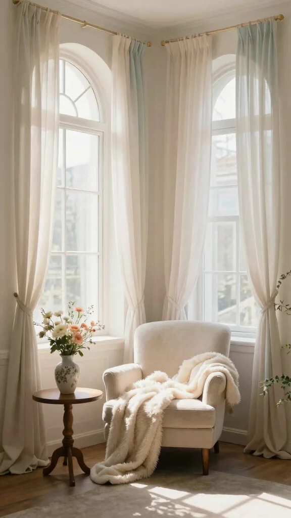 10 Arched Window Treatment Ideas That Keep the Character Intact - 1. Soft Drapery for a Romantic Feel 1