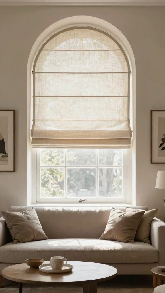 10 Arched Window Treatment Ideas That Keep the Character Intact - 2. Custom Shades for a Tailored Look 1