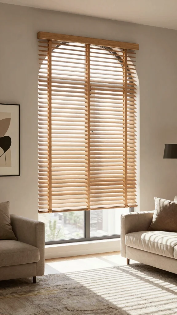 10 Arched Window Treatment Ideas That Keep the Character Intact - 3. Blinds for Modern Minimalism 1