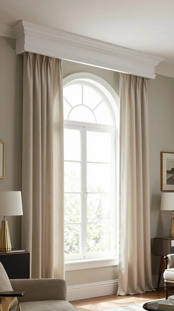 10 Arched Window Treatment Ideas That Keep the Character Intact - 7. Cornices for a Custom Finish 1