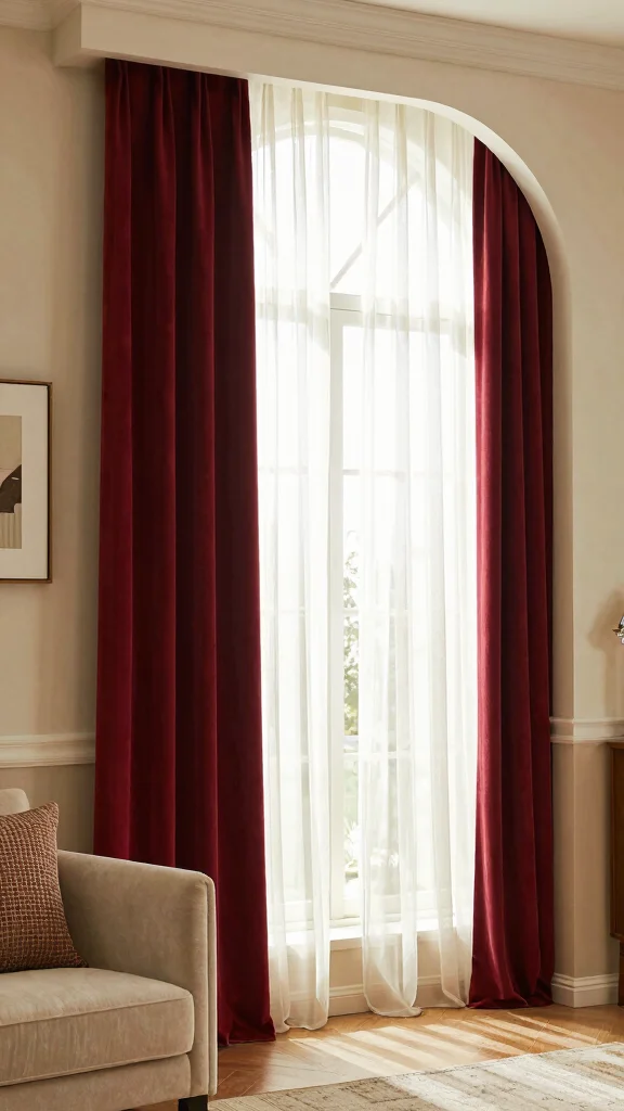 10 Arched Window Treatment Ideas That Keep the Character Intact - 8. Layering Treatments for Versatility 1
