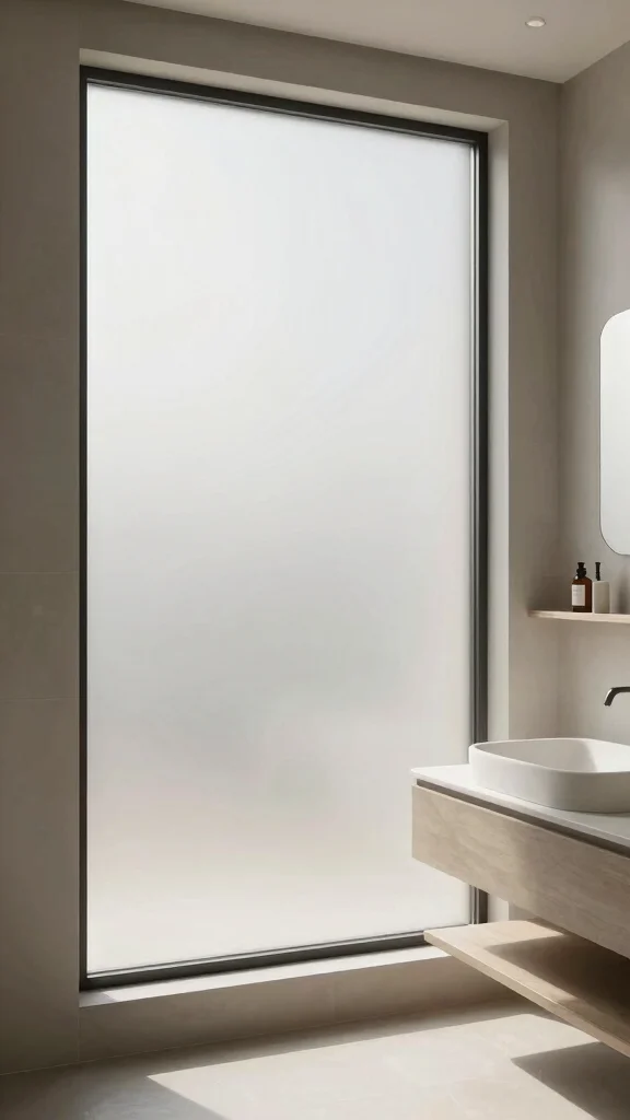 10 Bathroom Window Treatment Ideas for Privacy Without Darkness - 4. Frosted Window Film for Privacy 1
