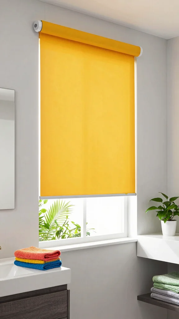 10 Bathroom Window Treatment Ideas for Privacy Without Darkness - 7. Eco-Friendly Roller Blinds 1