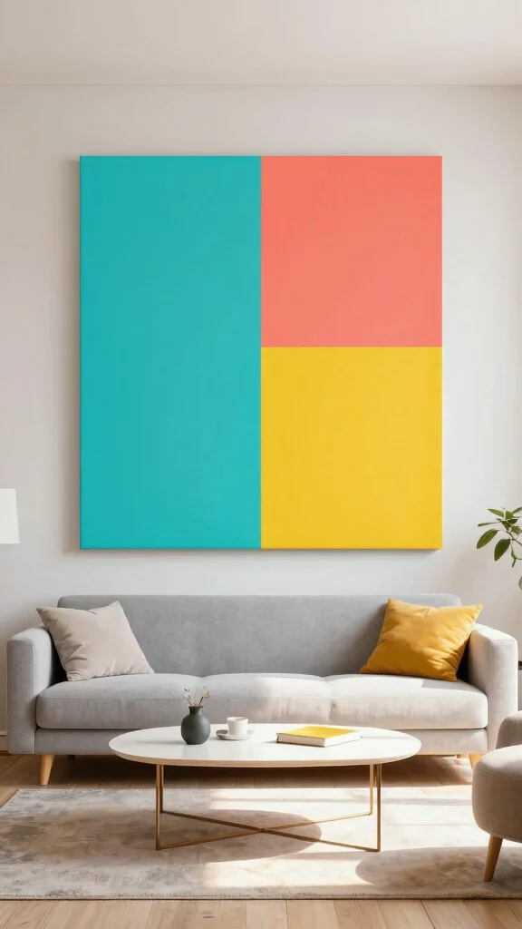 10 Canvas Painting Wall Art Ideas That Look Expensive - 5. Color Block Boldness 1