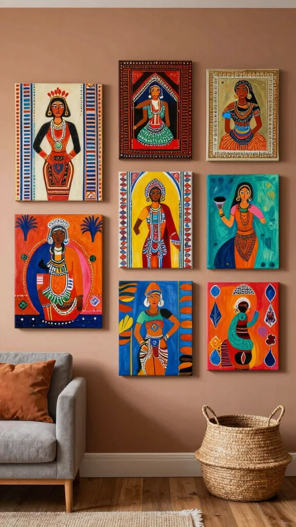 10 Canvas Painting Wall Art Ideas That Look Expensive - 9. Cultural Inspirations 1