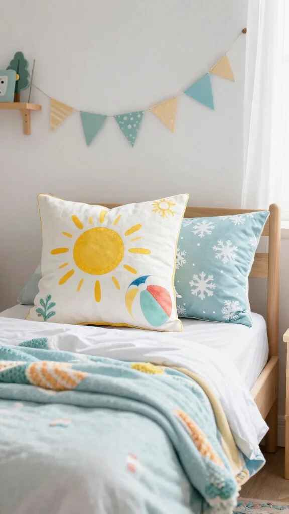 10 Fun Throw Pillow Ideas for a Kids Bedroom That Still Look Stylish - 7. Seasonal Themed Pillows 1