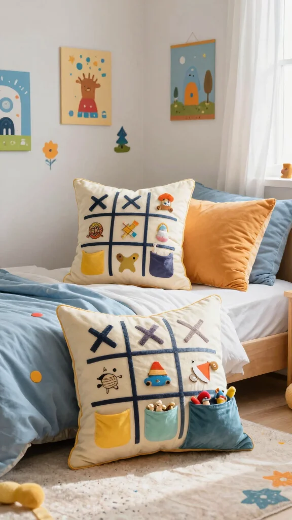 10 Fun Throw Pillow Ideas for a Kids Bedroom That Still Look Stylish - 8. Interactive and Playful Pillows 1