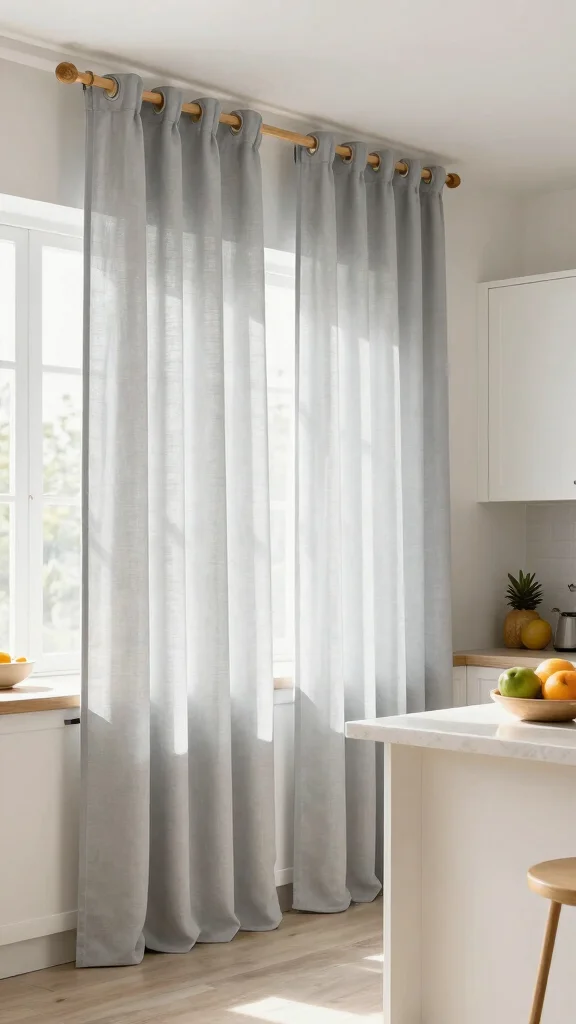 10 Kitchen Window Treatment Ideas That Stay Practical and Pretty - 5. Eco-Friendly Curtain Panels 1