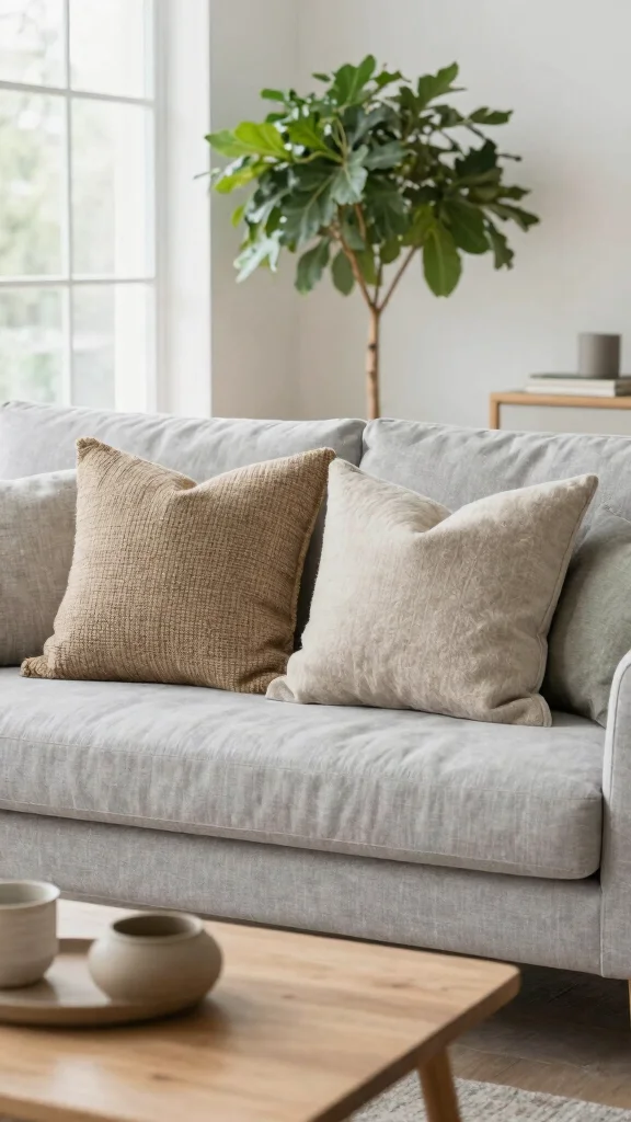 10 Mid-Century Modern Throw Pillow Ideas for Clean, Timeless Style - 2. Natural Textures 1