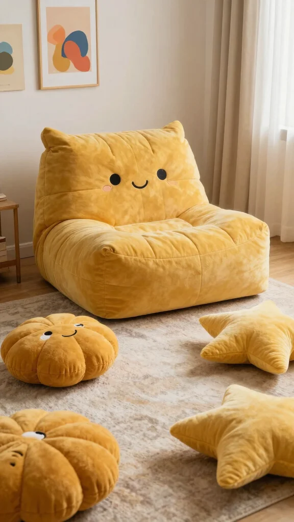 10 Mustard Yellow Throw Pillow Ideas for a Bright, Cozy Living Room - 8. Fun Shapes and Sizes 1