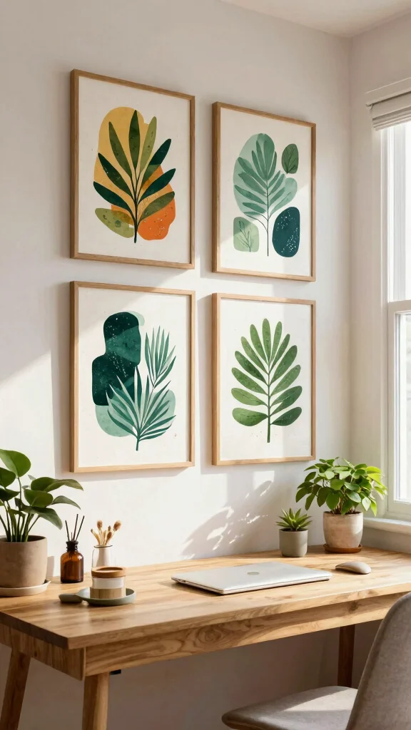 10 Nature-Inspired Wall Art Ideas for a Soft, Organic Look - 10. Eco-Friendly Print Artwork 1