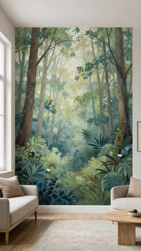 10 Nature-Inspired Wall Art Ideas for a Soft, Organic Look - 6. Nature-Inspired Murals 1