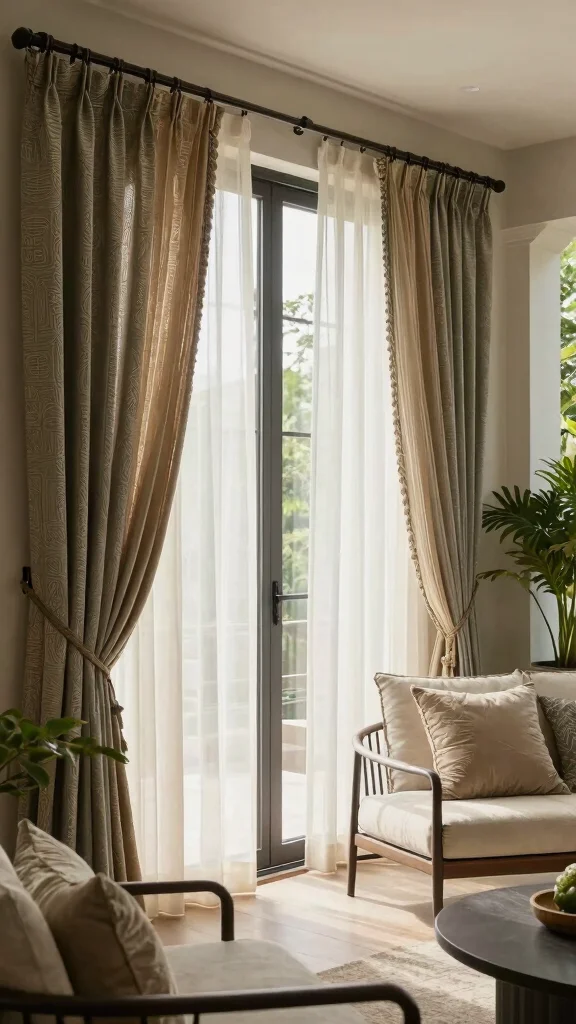 10 Patio Door Window Treatment Ideas for Privacy and Natural Light - 10. Layered Treatments for Unique Style 1