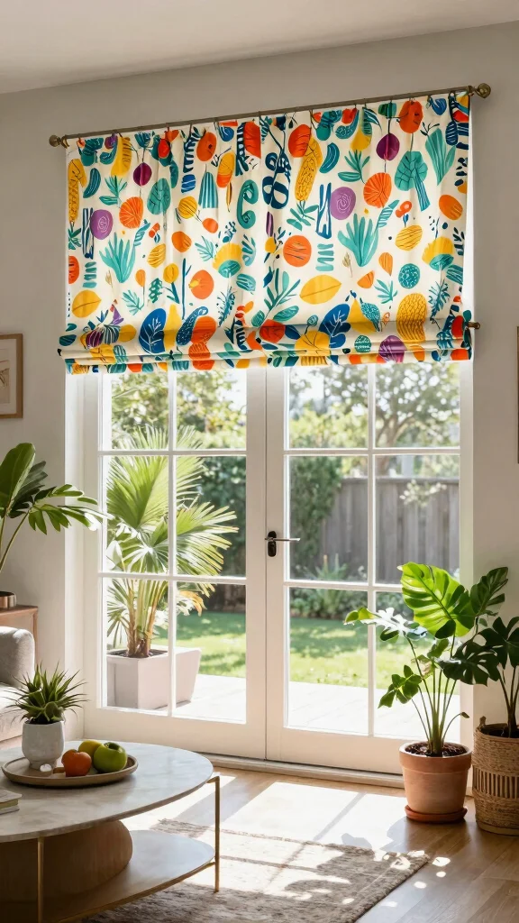 10 Patio Door Window Treatment Ideas for Privacy and Natural Light - 4. Decorative Window Shades 1