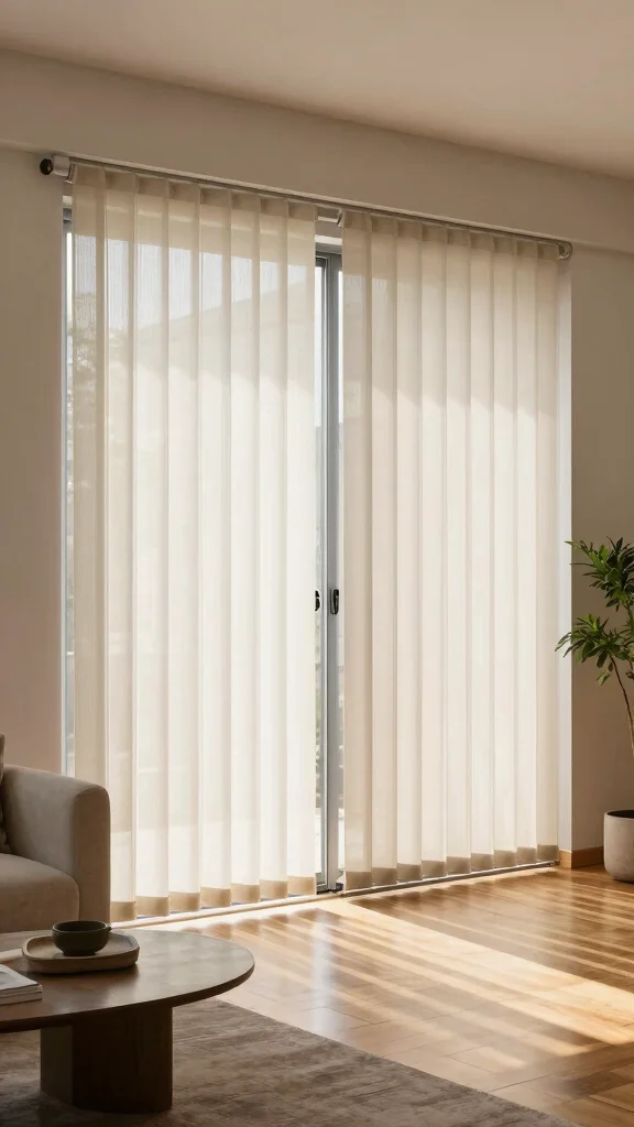 10 Patio Door Window Treatment Ideas for Privacy and Natural Light - 6. Vertical Blinds for Sliding Doors 1