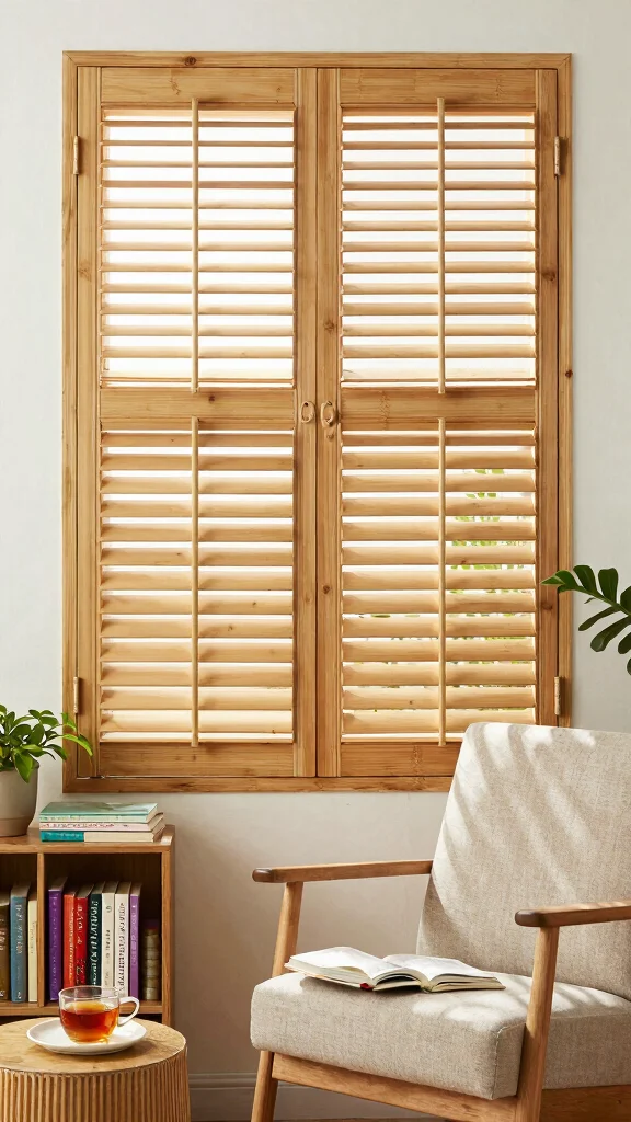 10 Plantation Shutter Ideas for Classic and Polished Window Styling - 6. Eco-Friendly Materials for Sustainable Living 1