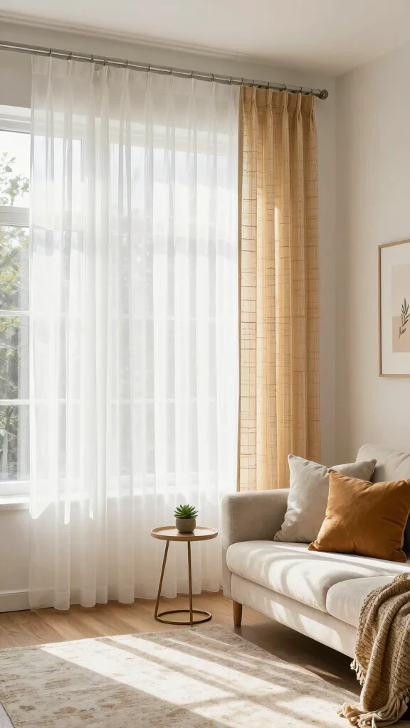 10 Sheer Window Treatment Ideas That Keep Rooms Bright and Airy - 4. Bamboo Shade Layering 1