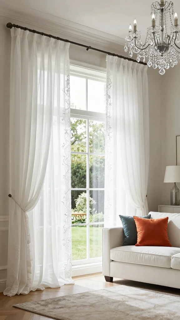 10 Sheer Window Treatment Ideas That Keep Rooms Bright and Airy - 5. Textured Sheer Drapes 1