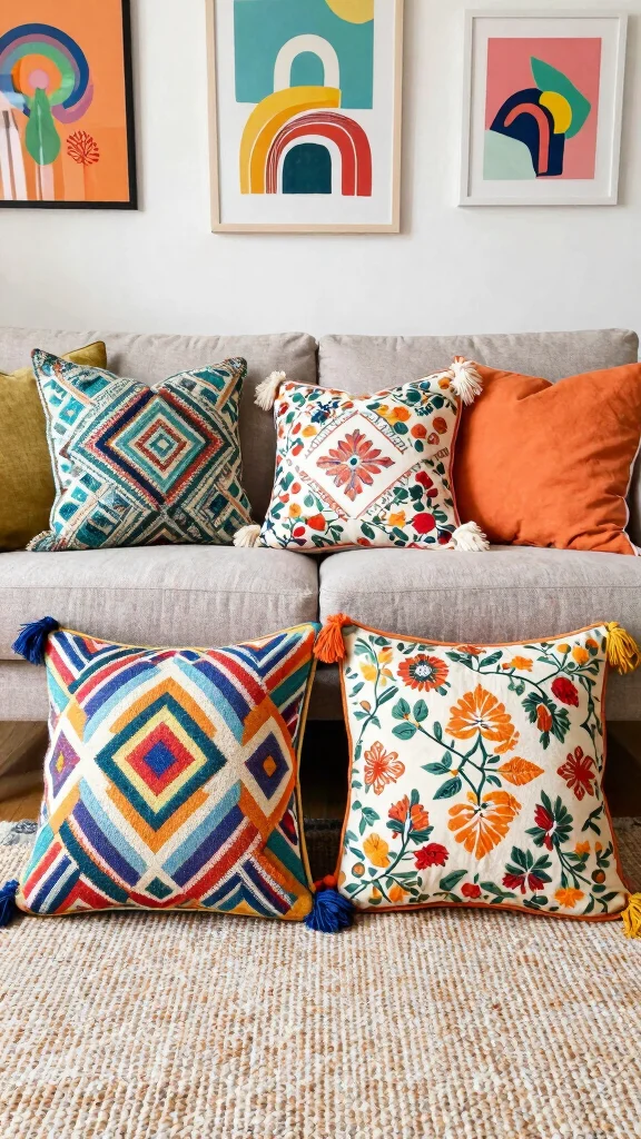 10 Throw Pillow Ideas With Tassels That Add Texture Without Clutter - 3. Pattern Play 1