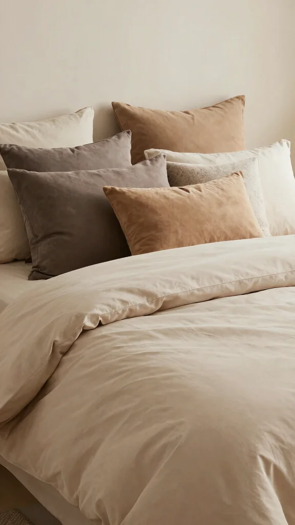 10 Throw Pillow Ideas for Beds That Look Layered but Not Cluttered - 2. Stay in the Same Color Family 1