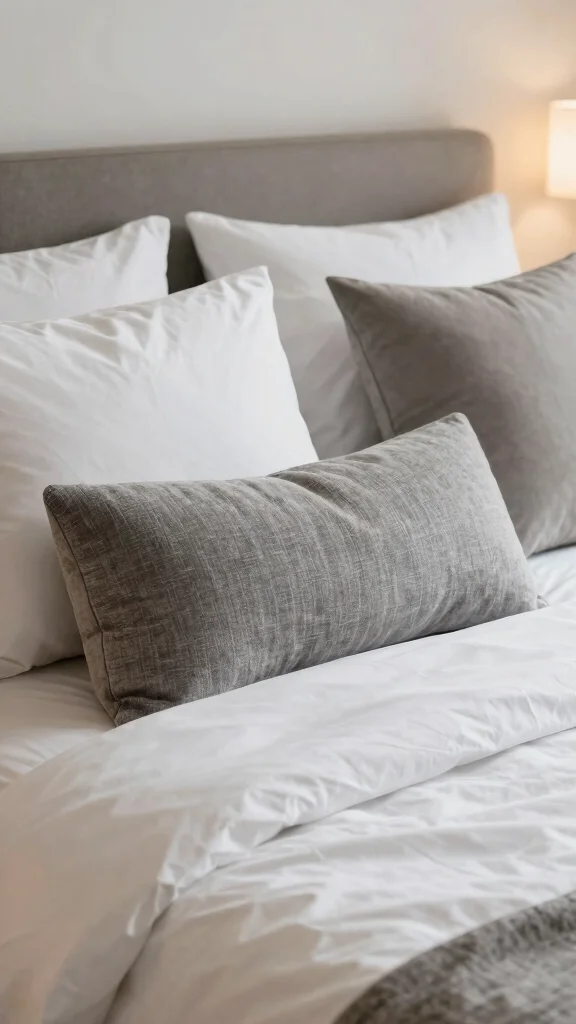 10 Throw Pillow Ideas for Beds That Look Layered but Not Cluttered - 5. Layer with Lumbar Pillows 1