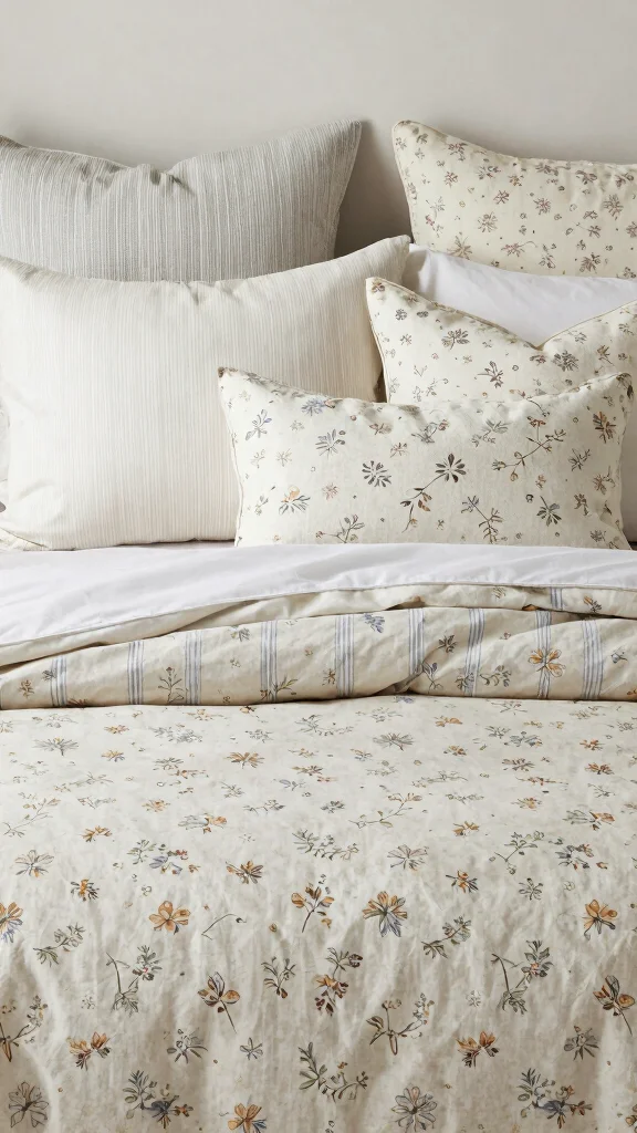 10 Throw Pillow Ideas for Beds That Look Layered but Not Cluttered - 7. Play with Patterns 1