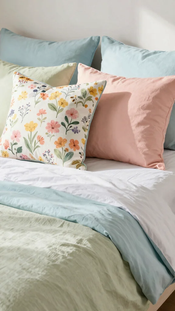 10 Throw Pillow Ideas for Beds That Look Layered but Not Cluttered - 8. Keep it Seasonal 1