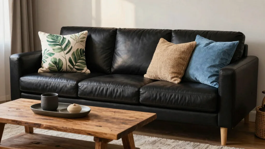 10 Throw Pillow Ideas for Leather Couches That Add Balance