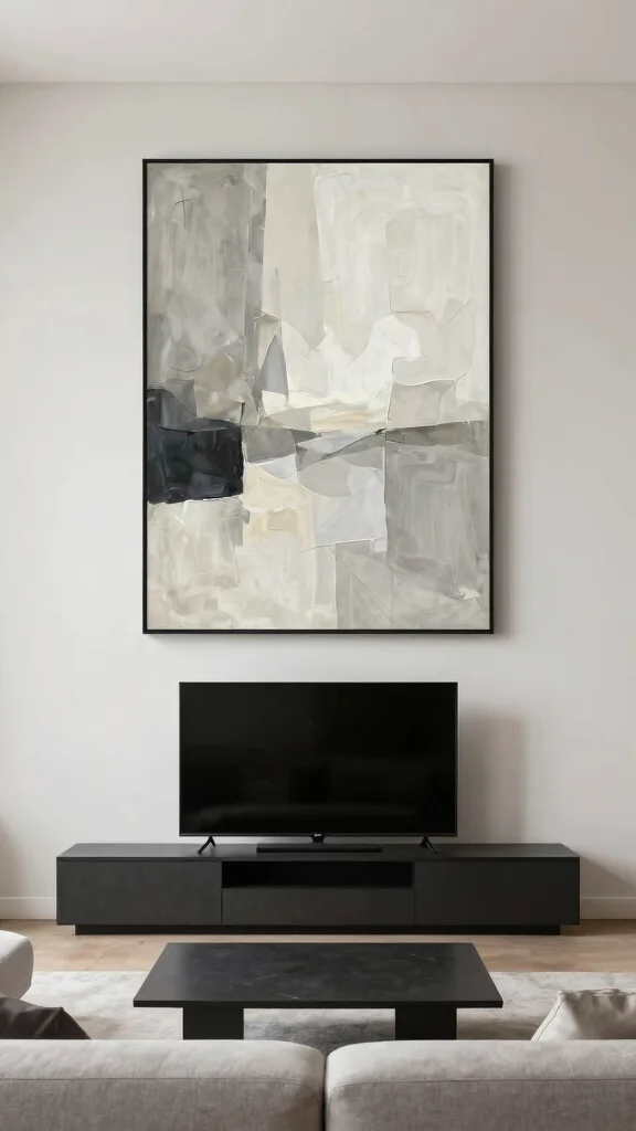 10 Wall Art Ideas Above the TV That Look Intentional and Smart - 10. Minimalist Approach 1