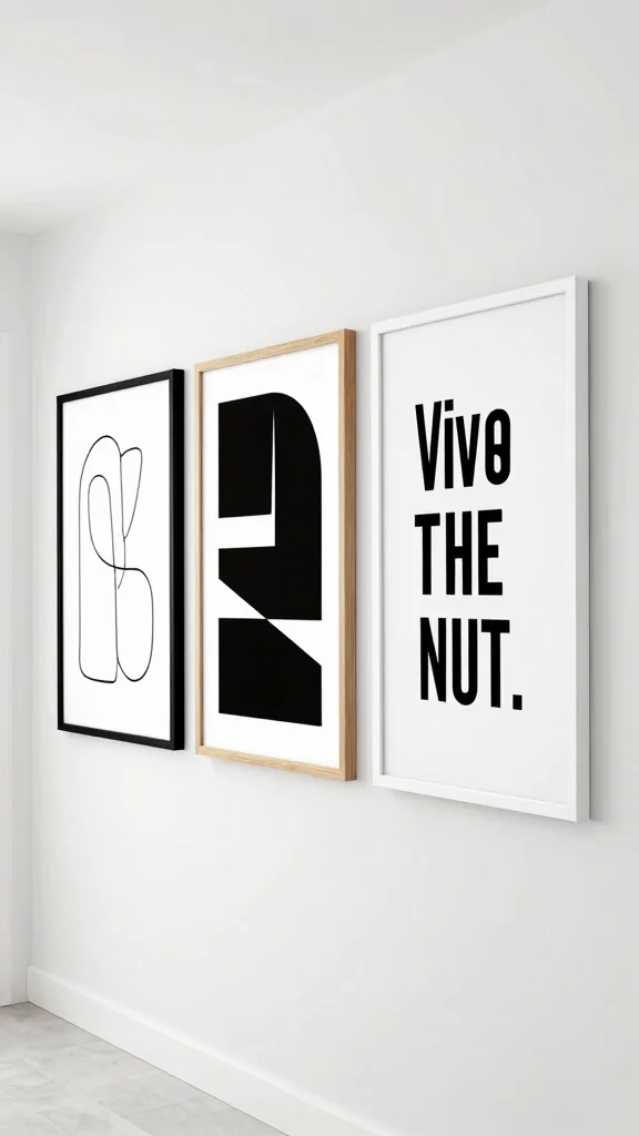 10 Wall Art Set of 3 Ideas for a Balanced Designer Look - 2. Minimalist Black & White 1