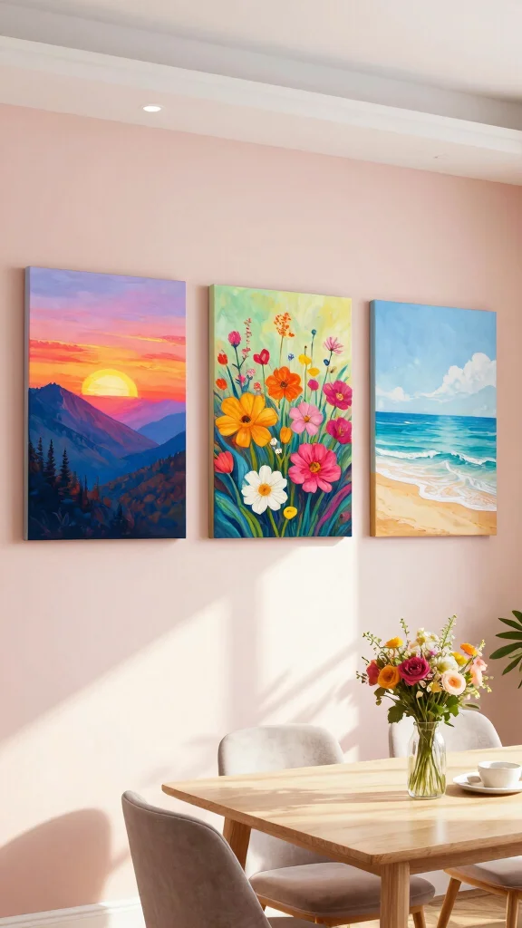 10 Wall Art Set of 3 Ideas for a Balanced Designer Look - 3. Vibrant Nature Scenes 1