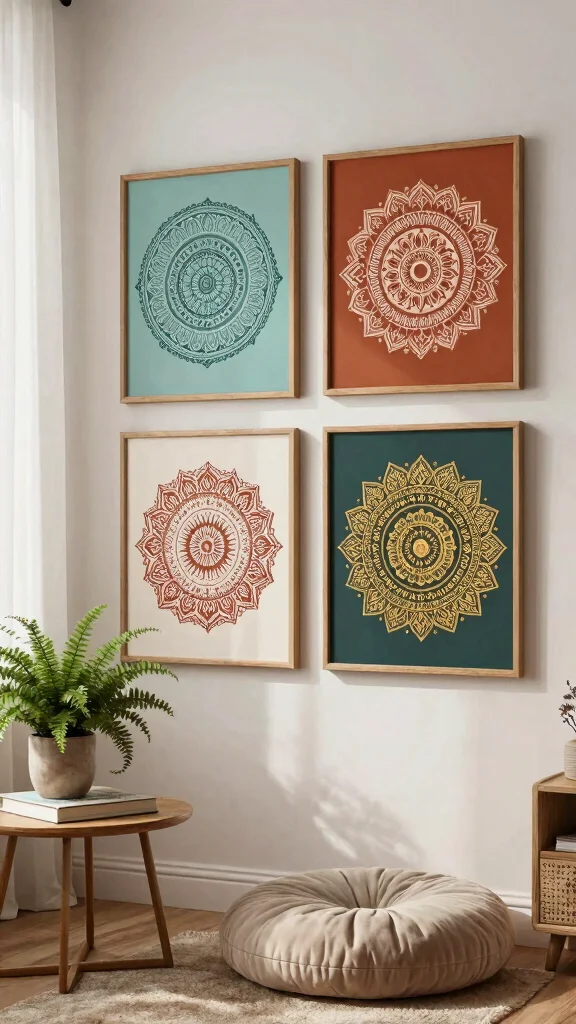 10 Wall Art Set of 3 Ideas for a Balanced Designer Look - 4. Bohemian Mandalas 1