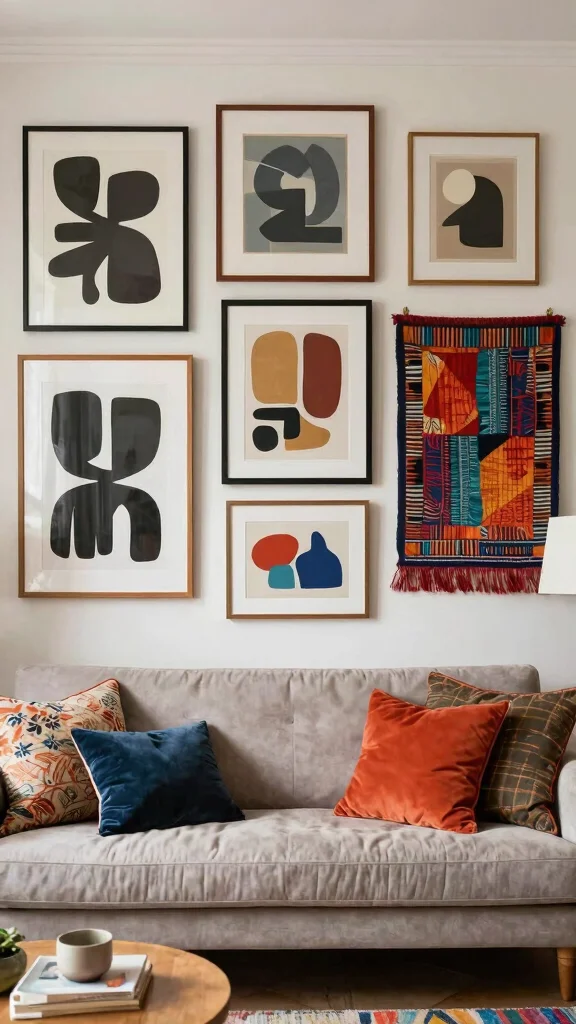 10 Wall Art Size Rules Every Room Needs to Follow - 7. Mix Styles for Eclectic Vibes 1