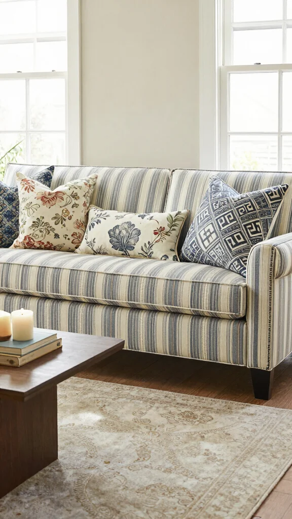 10 Ways to Style Throw Pillows on a Couch Without Overdoing It - 4. Mix Patterns Wisely 1