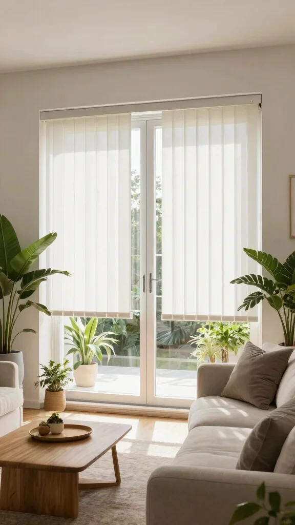 10 Window Covering Ideas for Privacy Without Losing Natural Light - 7. Vertical Blinds for Sliding Glass Doors 1