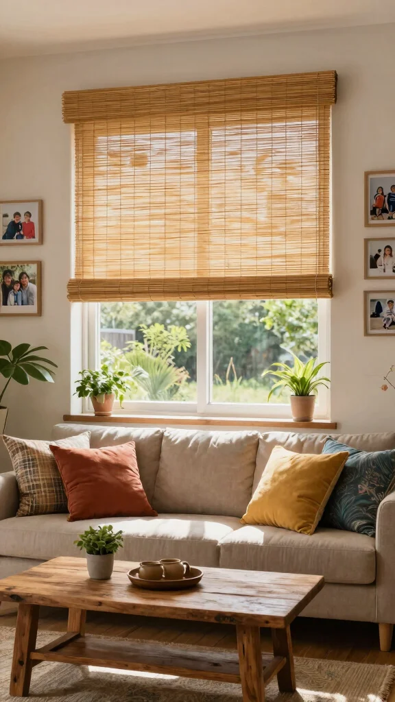10 Window Covering Ideas for Privacy Without Losing Natural Light - 9. Bamboo Shades for a Natural Look 1