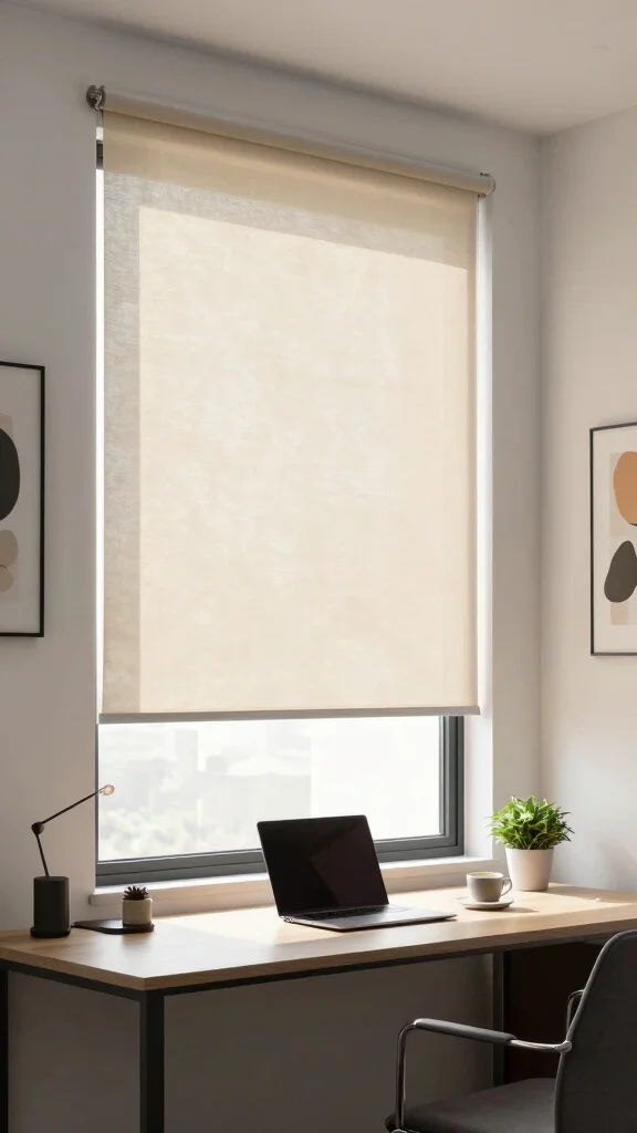 10 Window Treatment Ideas for Large Windows Without Heavy Bulk - 3. Light Filtering Roller Blinds 1