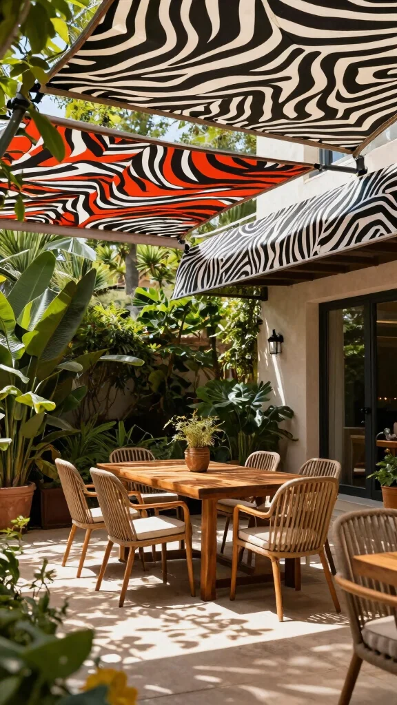 10 Zebra Shade Window Treatment Ideas for a Modern, Adjustable Look - 8. Outdoor Zebra Shades for Patios 1
