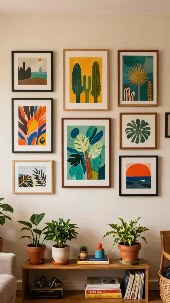 11 Five-Piece Wall Art Ideas That Make a Bold Statement - 11. Eclectic Gallery Wall 1