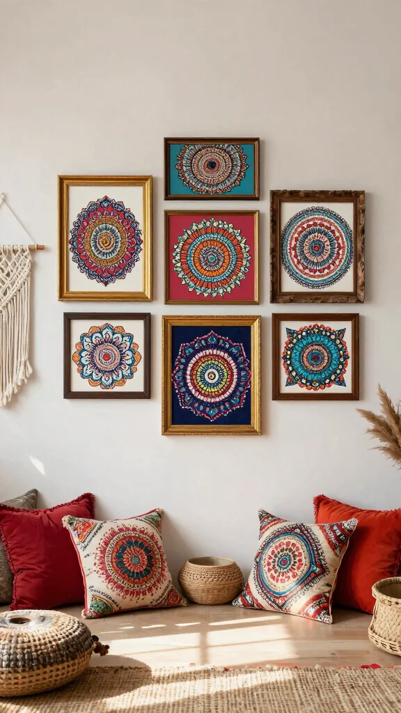 11 Five-Piece Wall Art Ideas That Make a Bold Statement - 2. Dreamy Bohemian Patterns 1