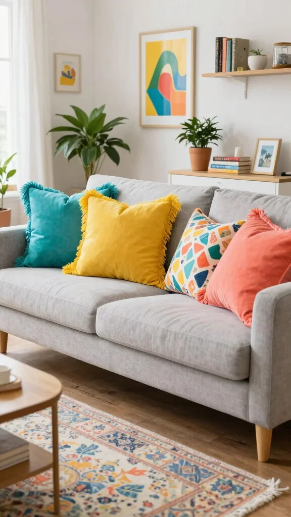 11 Fringe Throw Pillow Ideas That Make a Sofa Feel Layered - 2. Colorful Cotton Fringe Pillows 1