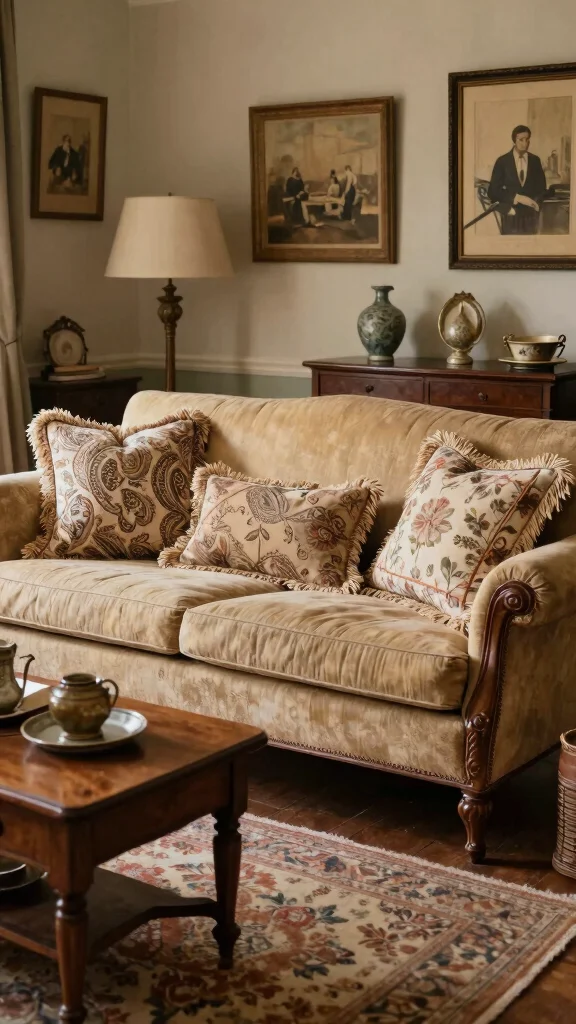 11 Fringe Throw Pillow Ideas That Make a Sofa Feel Layered - 6. Vintage-Inspired Fringe Pillows 1