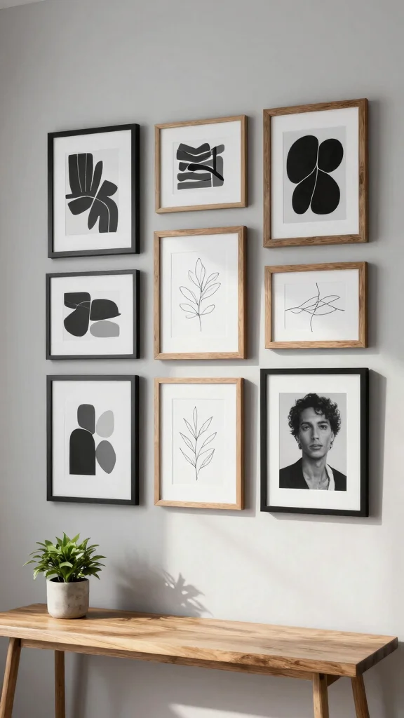 11 Japandi Wall Art Ideas for a Calm and Minimal Home - 1. Minimalist Black-and-White Prints 1
