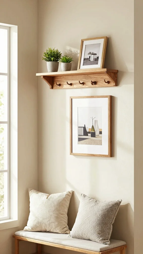 11 Japandi Wall Art Ideas for a Calm and Minimal Home - 11. Functional Wall Art 1