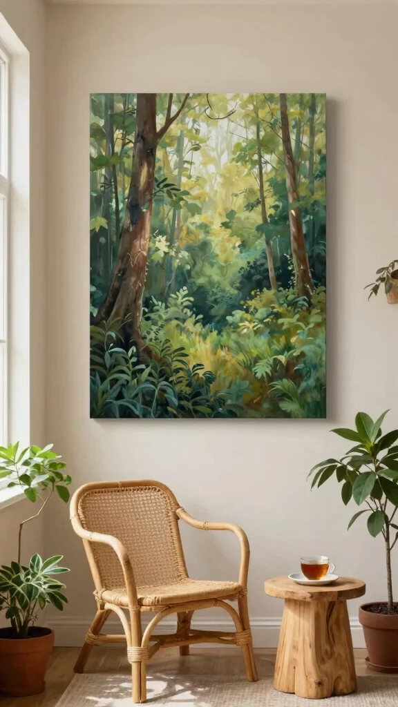 11 Japandi Wall Art Ideas for a Calm and Minimal Home - 2. Nature-Inspired Artwork 1