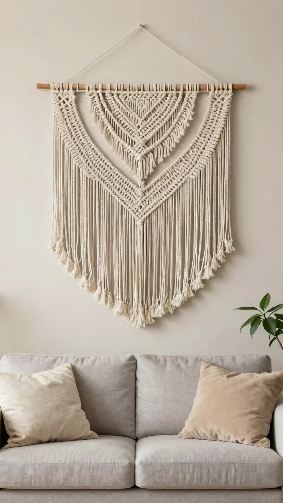 11 Japandi Wall Art Ideas for a Calm and Minimal Home - 3. Textured Wall Hangings 1