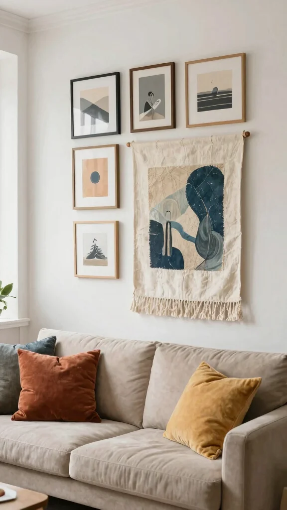 11 Japandi Wall Art Ideas for a Calm and Minimal Home - 8. Layered Art Compositions 1