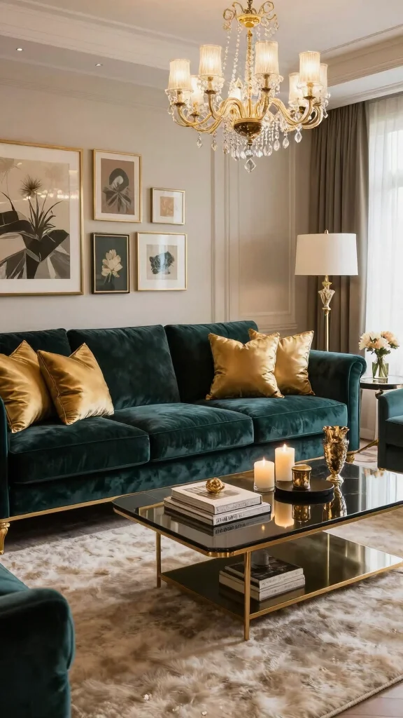 11 Jewel Tone Throw Pillow Ideas for a Rich, Collected Look - 6. Opulent Gold Accents 1