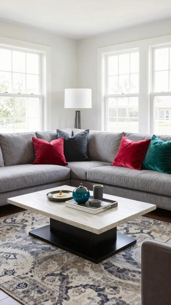 11 Jewel Tone Throw Pillow Ideas for a Rich, Collected Look - 9. Rich Charcoal Accents 1