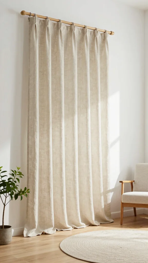 11 Mid-Century Modern Window Treatment Ideas With Clean Lines - 1. Airy Linen Curtains 1